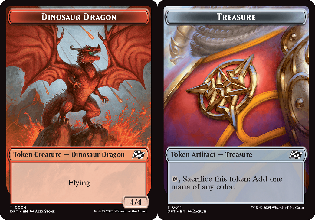 Dinosaur Dragon // Treasure Double-Sided Token
